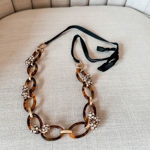 J.Crew Tortoise Tie Necklace